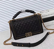 Chanel Boy handle Bag in Black with Gold hardware - 1