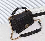 Chanel Boy handle Bag in Black with Gold hardware - 2