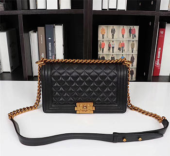 Chanel Boy Bag in Black with Gold hardware 25.5cm