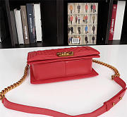 Chanel Boy Bag in Red with Gold hardware 25.5cm - 5