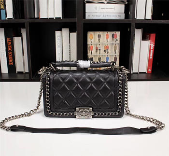 Chanel Boy in Black with silver hardware