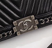 Chanel Boy V in Black with silver hardware - 4