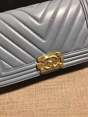 Chanel Lambskin cover Boy bag in Light Blue with Gold hardware - 4