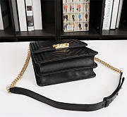Chanel Lambskin Leboy bag Black with Sheet metal hardware - 6