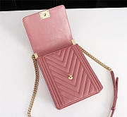 Chanel Lambskin Leboy bag Pink with Sheet metal hardware - 6