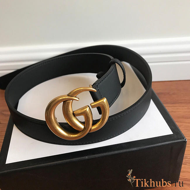 Modishbags Gucci calfskin belt in Gold Hardware 3.0cm - 1