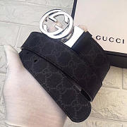 Modishbags classic Gucci belt in Black Sliver Hardware - 4