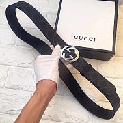 Modishbags classic Gucci belt in Black Sliver Hardware - 1