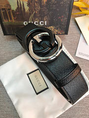 Gucci Original single head cowhide Bobcat expandable Belt Sliver - 1