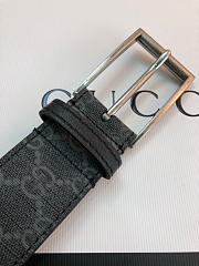 Gucci original single fabric belt silver buckle Black Belt - 3