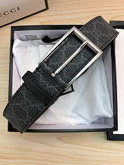 Gucci original single fabric belt silver buckle Black Belt - 6
