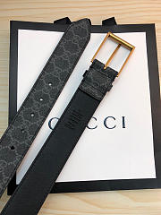 Gucci Original single fabric belt gold buckle Black Belt - 3