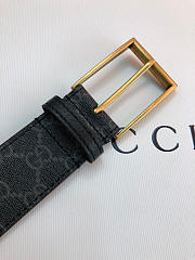 Gucci Original single fabric belt gold buckle Black Belt - 4