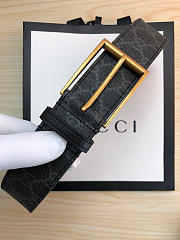 Gucci Original single fabric belt gold buckle Black Belt - 6