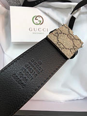 Gucci original single fabric belt silver buckle Khaki Belt - 4