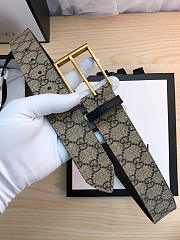 Gucci Original single Fabric belt gold buckle Khaki Belt - 3
