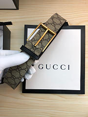 Gucci Original single Fabric belt gold buckle Khaki Belt - 2