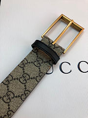 Gucci Original single Fabric belt gold buckle Khaki Belt - 4