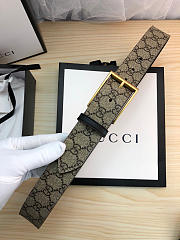 Gucci Original single Fabric belt gold buckle Khaki Belt - 1