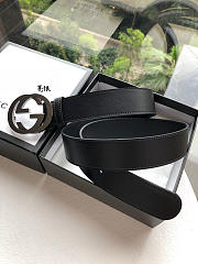 Gucci Original single head cowhide flat belt gun color buckle - 1