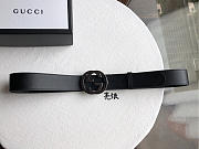 Gucci Original single head cowhide flat belt gun color buckle - 5