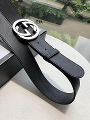 Gucci Original single head cowhide flat belt silver Buckle - 5