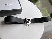 Gucci Original single head cowhide flat belt silver Buckle - 6