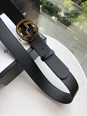 Gucci Original single head cowhide flat belt gold Buckle - 5