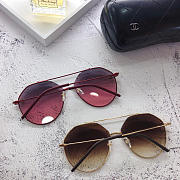 CHANEL double beam flat sunglasses glasses - 5