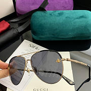 GUCCI Women's Round Frame Sunglasses Unique Swarovski Crystal Drill Arm Design - 5