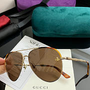 GUCCI Women's Round Frame Sunglasses Unique Swarovski Crystal Drill Arm Design - 2