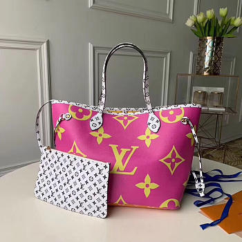 LV Original M44588 Neverful Shopping Bag Purple