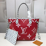 LV Original M44567 Neverful Shopping Bag Red And Pink - 1