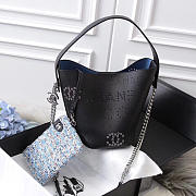 Chanel hollow mini bucket bag black - 2