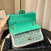 Chanel Woolen bead braided chain large bag Green - 6