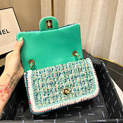 Chanel Woolen bead braided chain small bag Green - 6