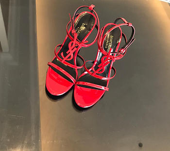 YSL Logo Letter Buckle Decoration high heels red