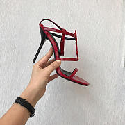 YSL Logo Letter Buckle Decoration high heels red - 4