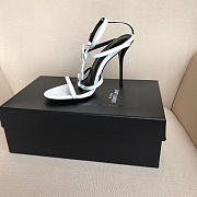 YSL Logo Letter Buckle Decoration high heels white - 5