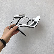 YSL Logo Letter Buckle Decoration high heels white - 3