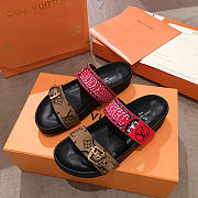 lv sandals rose red and brown - 5