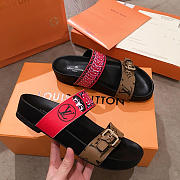 lv sandals rose red and brown - 2