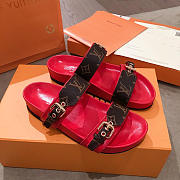 lv sandals red and brown - 3