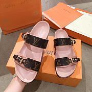 lv sandals pink and brown - 5