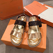 lv sandals gold - 1