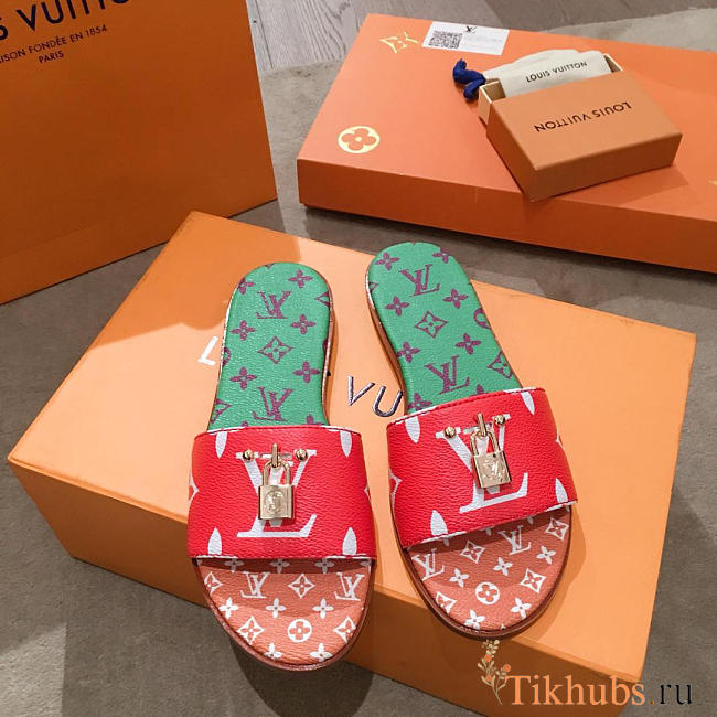 lv slippers red - 1