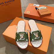 lv slippers green - 1