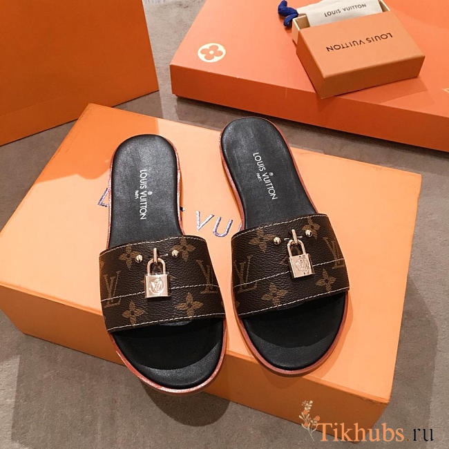 lv slippers brown - 1