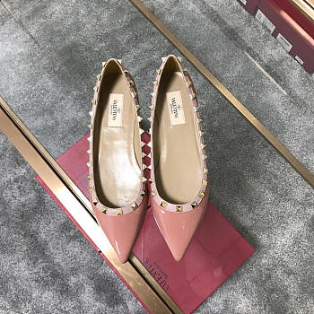 Valentino-Classic rivet single shoes dark pink