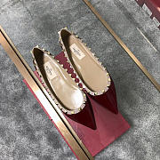 Valentino-Classic rivet single shoes wine red - 2